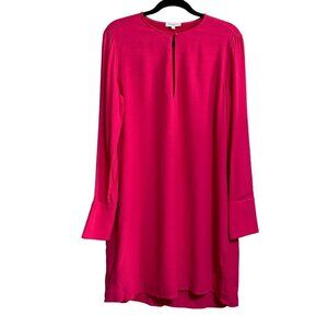 Equipment Femme Bonnie Carmine Hot Pink Shift Dress Size L